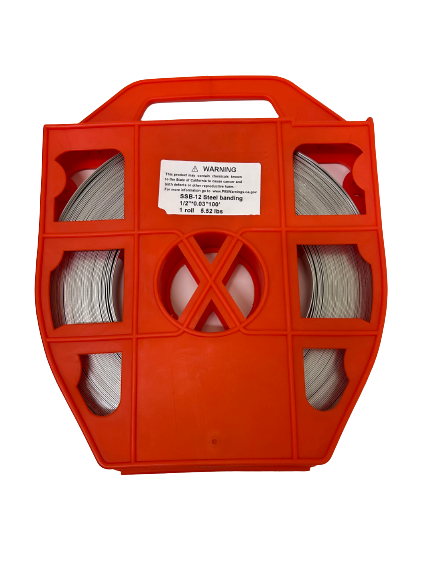 Izzy Industries 1/2 inch stainless steel banding roll, 100 feet, for monopole installations